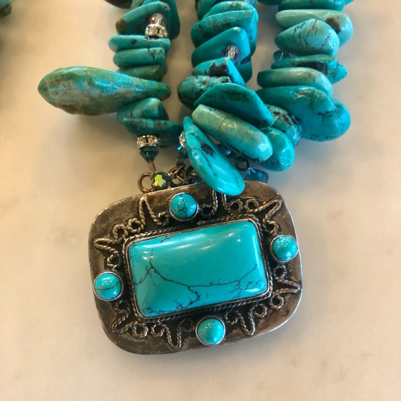 Lori Franz Koerig Jewelry - Reserved NFS $3. TURQUOISE necklace, bracelet, earrings. EUC